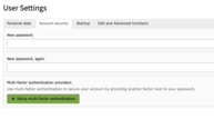 On the Account security tab you will find the settings for MFA